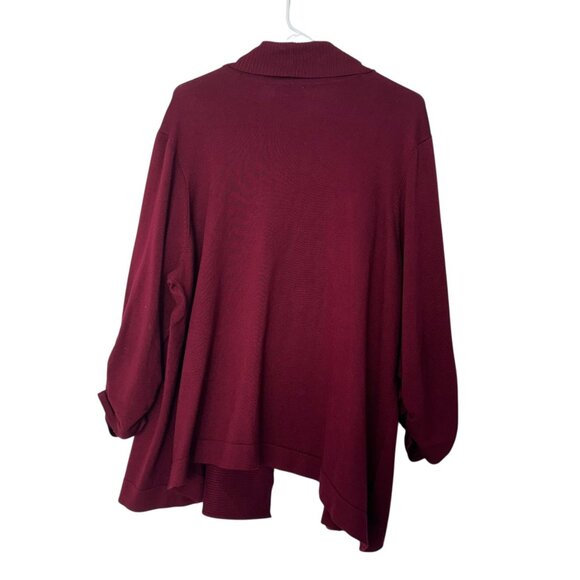 JM Collection Womens Burgandy Open Front Cardigan SZ 3X Comfy Business Casual - Picture 7 of 12